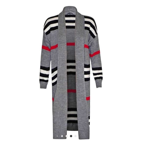 Christie Striped Longline Knitted Cardigan - Picture 2 of 5